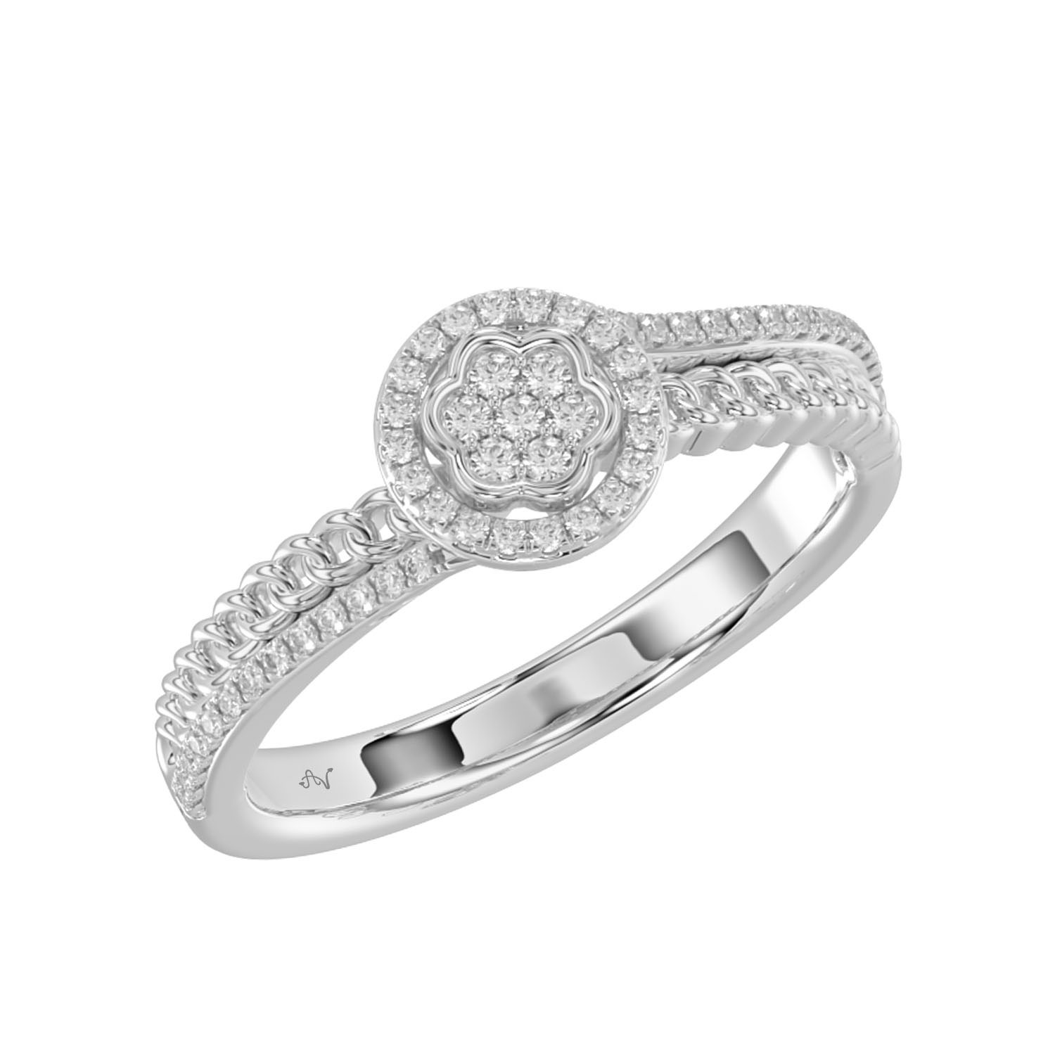LADIES RING 0.16CT ROUND DIAMOND 10K WHITE GOLD 1 LADIES RING 0.16CT ROUND DIAMOND 10K WHITE GOLD - Image 1