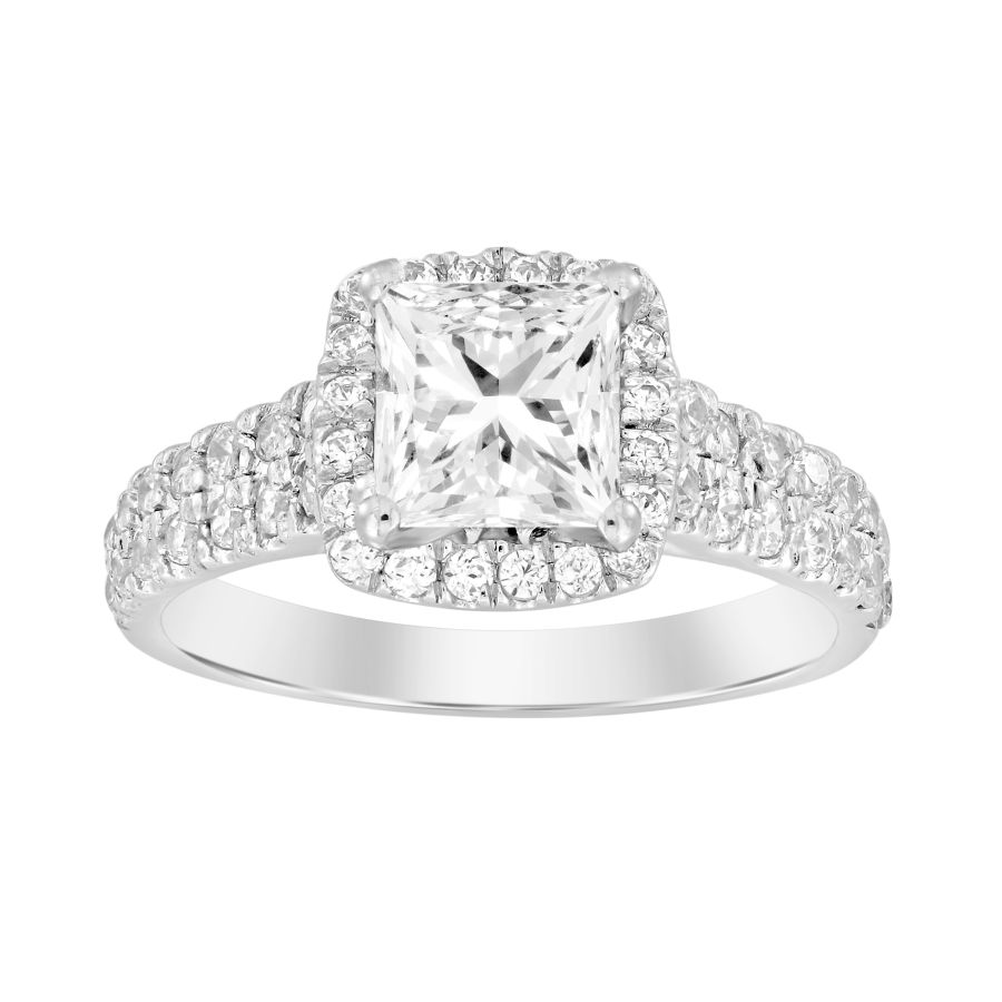 LADIES RING 0.75CT ROUND DIAMOND 14K WHITE GOLD (CENTER STONE 1.00CT PRINCESS DIAMOND) 1 19676979 277158W AB 32504