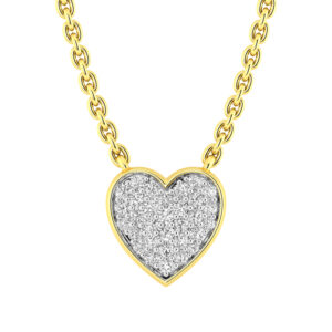 LADIES NECKLACE 0.15CT ROUND DIAMOND 10K YELLOW GOLD