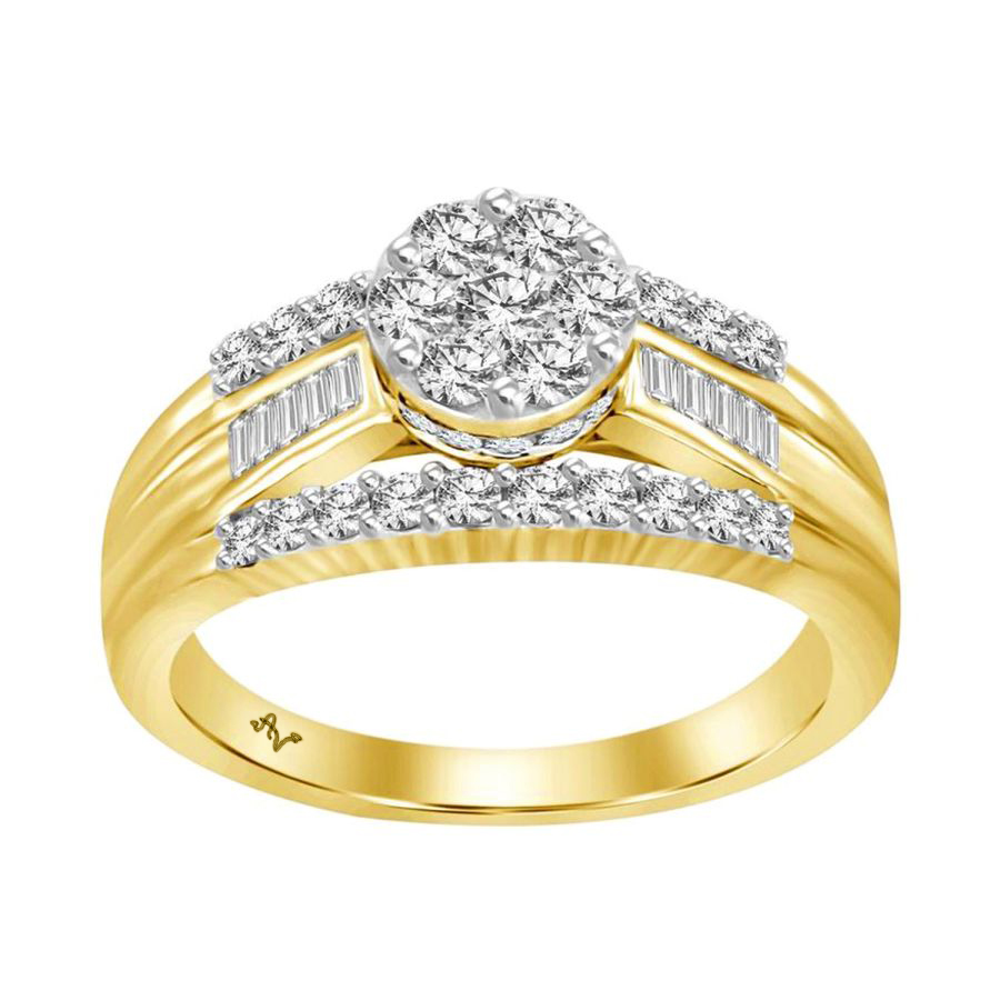 LADIES RING 1.00CT ROUND/BAGUETTE DIAMOND 10K YELLOW GOLD 1 LADIES RING 1.00CT ROUND/BAGUETTE DIAMOND 10K YELLOW GOLD - Image 1