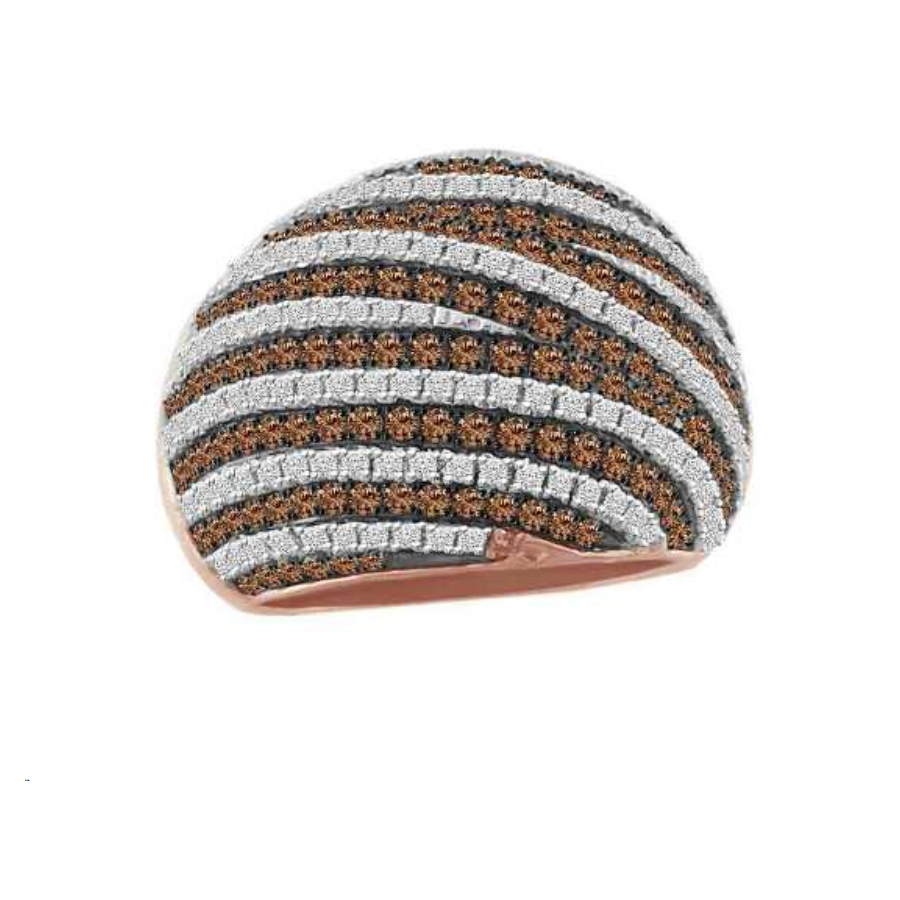 LADIES RING 3.15CT BLUE SAPPHIRE/DARK BROWN/ROUND DIAMOND 14K ROSE GOLD 1 LADIES RING 3.15CT BLUE SAPPHIRE/DARK BROWN/ROUND DIAMOND 14K ROSE GOLD - Image 1