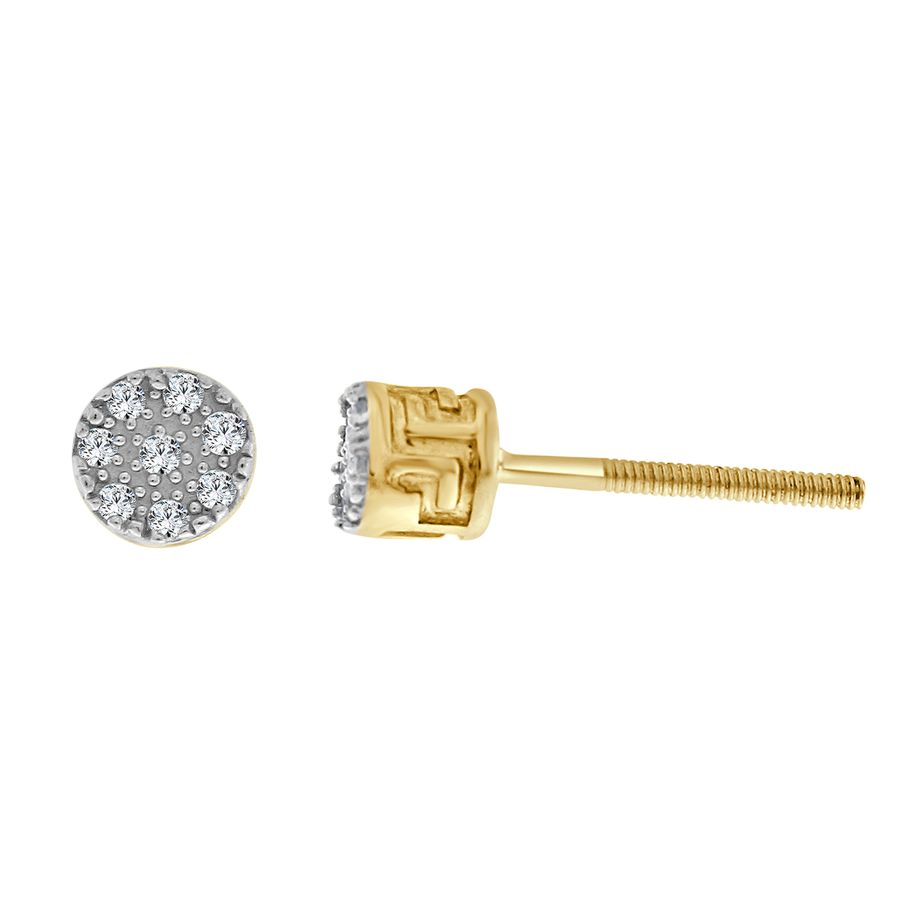LADIES STUD EARRINGS 0.05CT ROUND DIAMOND 10K YELLOW GOLD 1 LADIES STUD EARRINGS 0.05CT ROUND DIAMOND 10K YELLOW GOLD - Image 1