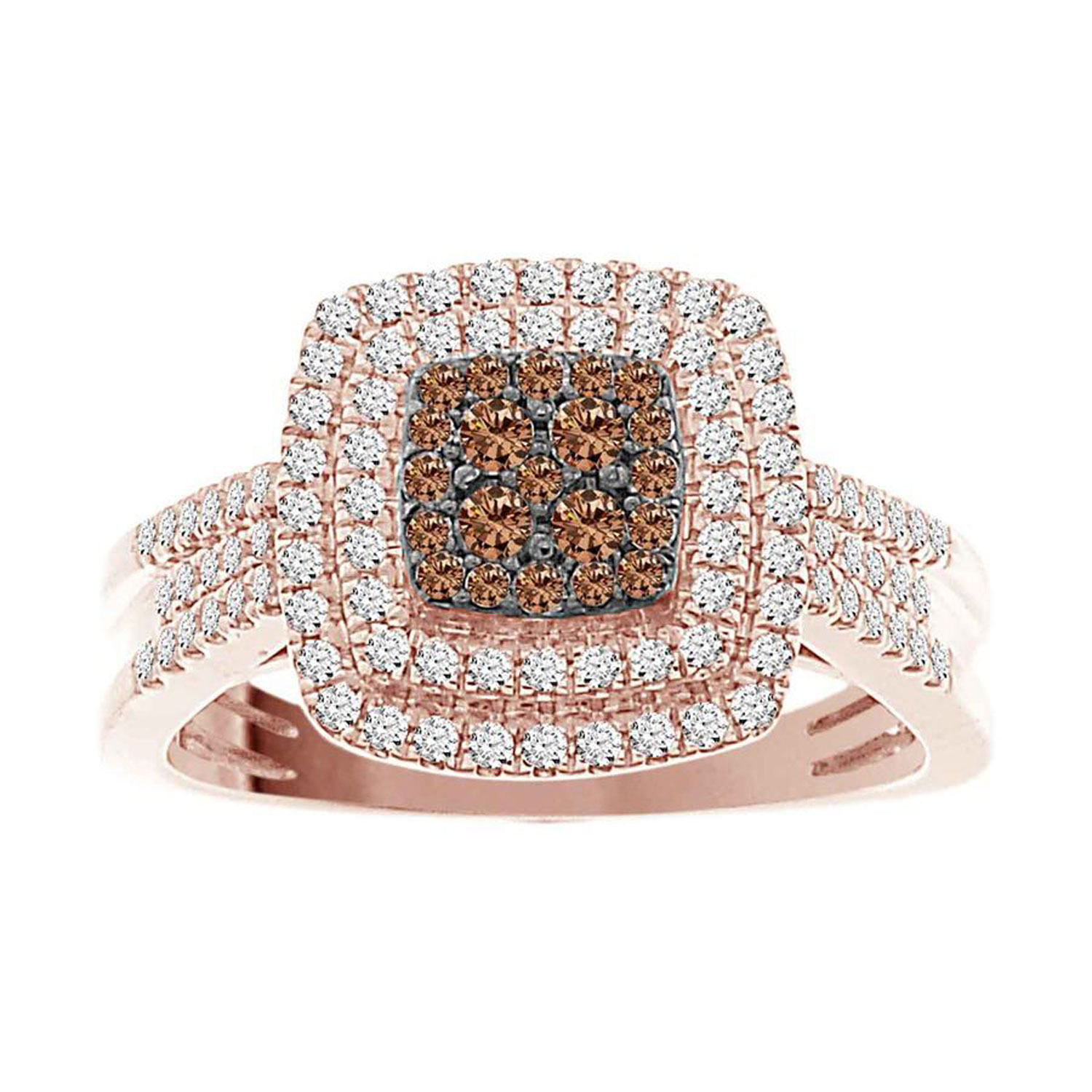 LADIES RING 0.55CT ROUND/DARK BROWN DIAMOND 14K ROSE GOLD 1 LADIES RING 0.55CT ROUND/DARK BROWN DIAMOND 14K ROSE GOLD - Image 1
