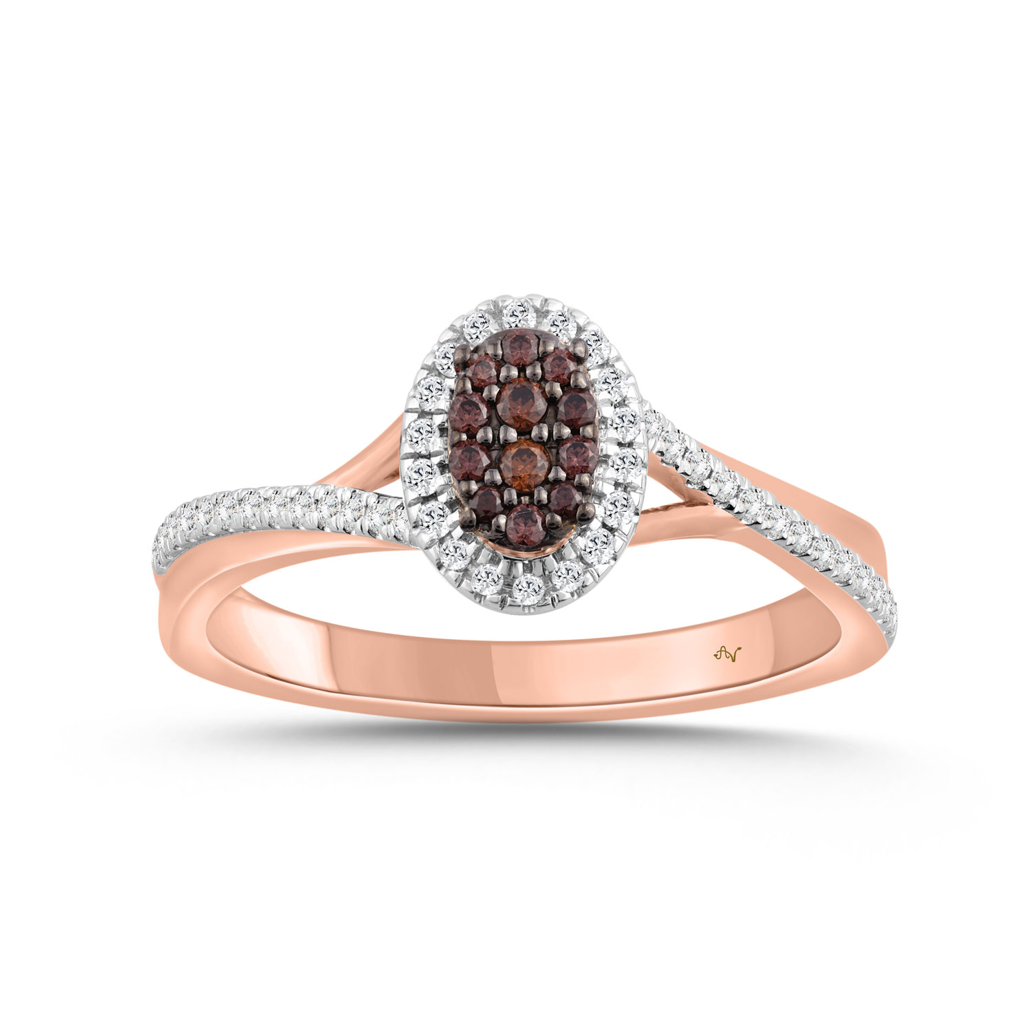 LADIES RING 0.25CT ROUND/DARK BROWN DIAMOND 10K ROSE GOLD 1 LADIES RING 0.25CT ROUND/DARK BROWN DIAMOND 10K ROSE GOLD - Image 1