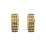 LADIES HOOPS EARRING 0.50CT ROUND/ROUND DARK BROWN DIAMOND 10K YELLOW GOLD