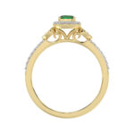 0.33ct Round/Oval Emerald diamond 14k Ladies Fashion Ring 0.15CT Center stone Oval Emerald Diamond) - Image 2